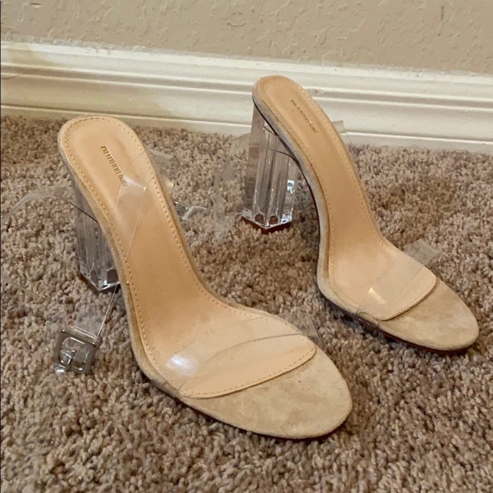 Clear strap heels